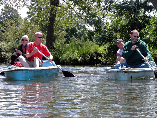 The boat support - Sue, Adrian, Anthony and Guy