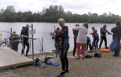 Preparing to dive